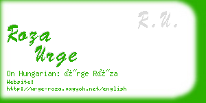 roza urge business card